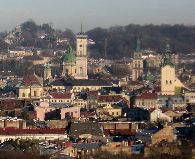 Вид на центральную часть Львова